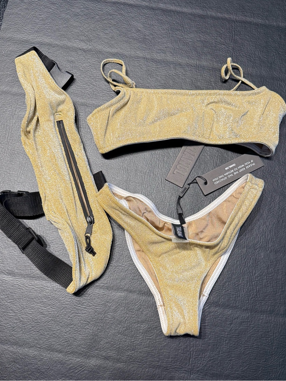 Triangl Shimmery Gold Bikini top only S